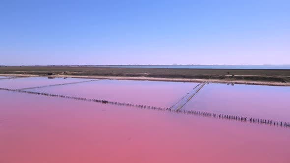 Aerial View Of The Salty Pink Lake. Lemuriyske Lake, Ukraine 2