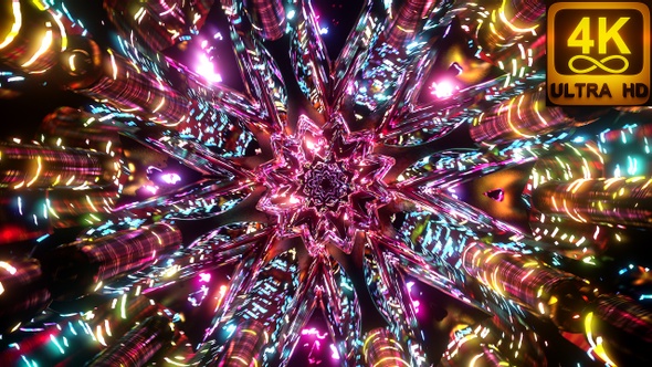 Abstract Light Love Peace Color Trance With Bright Neon Bloom Loop Vj Trippy Tunnel alt