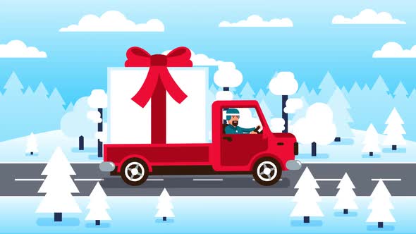 Truck With Large Gift Box