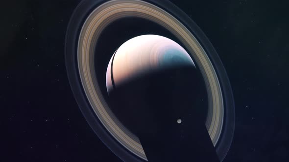 Gas Giant Saturn With Space Probe 3