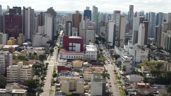 Downtown Curitiba Brazil. Landmark of city. Capital of Parana state. alt
