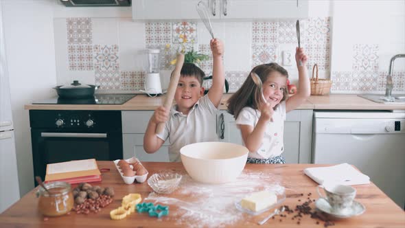 Funny Kids Cooking Together
