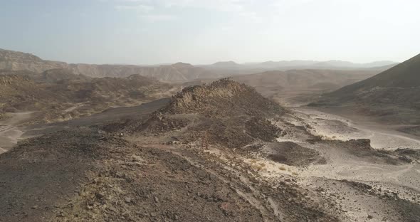 Aerial view of Ramon crater, Negev, Israel. alt