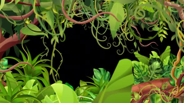 Animated illustration of moving through the jungle