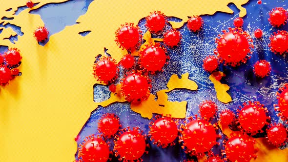 Covid allover the Eart. Syringes inject cure. Coronavirus vaccine. Inoculation. alt