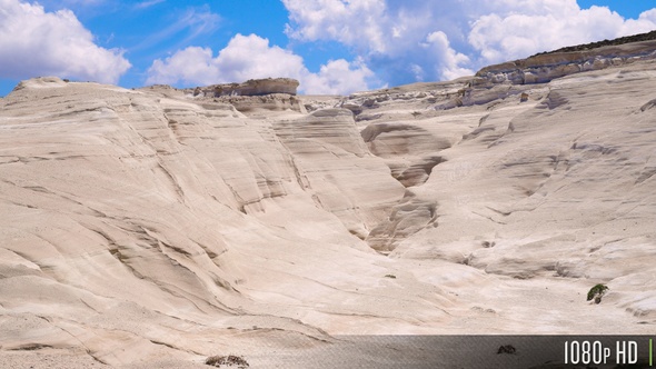 Iconic Moon Landscape from Volcanic Rock Formation on Sarakiniko beach, Milos, Greece alt