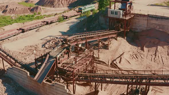 Aerial View Sand Quarry Industrial Extraction of Sand for Construction Industry alt