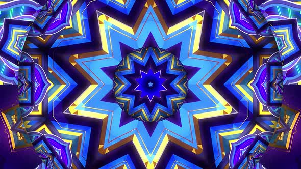 Gold Blue Ornament Kaleidoscope