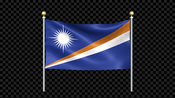 Marshall Islands Flag Waving In Double Pole Looped alt