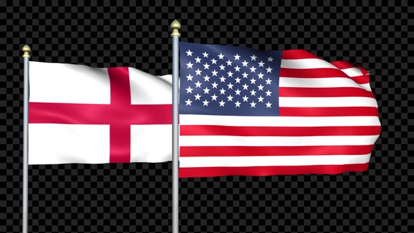 England And United States Two Countries Flags Waving alt