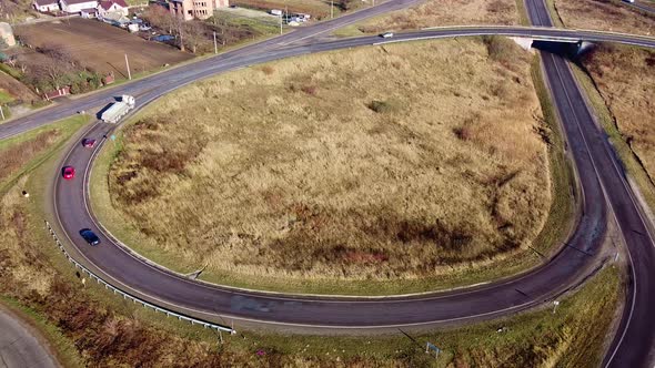 Ring Road Cars Aerial View