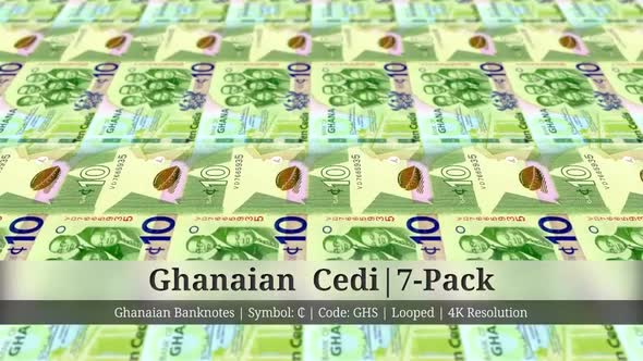 Ghanaian  Cedi | Ghana Currency - 7 Pack | 4K Resolution | Looped alt