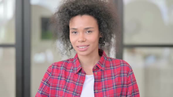 Portrait of African Woman Showing No Sign By Finger Denial alt