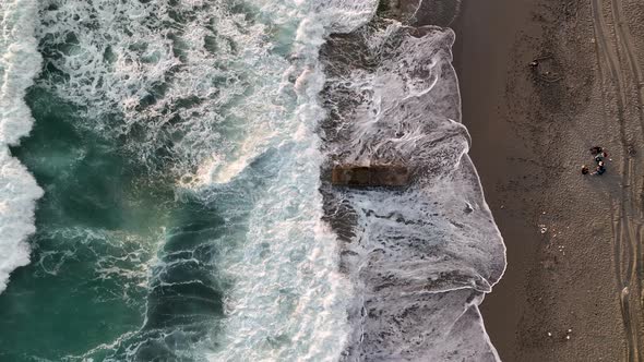 Background Textured Sea Storm aerial view 4 K alt