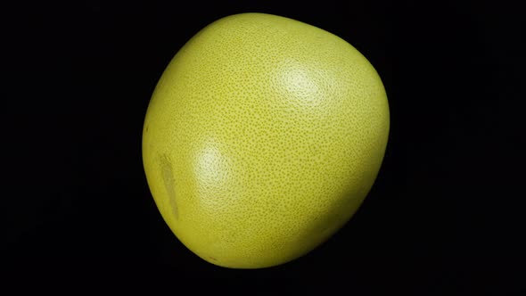 Pomelo Exotic Fruit From Citrus Genus On Black Background 1.