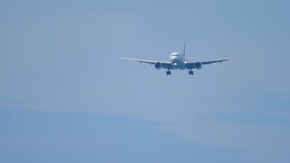 Airliner Descends for Landing