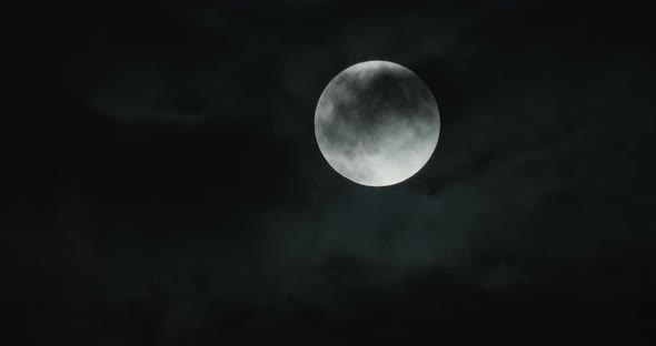 Full Moon Cloud Close Up