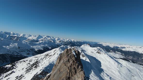 Aerial View Sport FPV Drone Raising Up Top of Mount alt