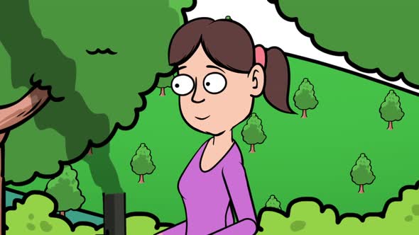 Woman Talking In The Green Garden alt