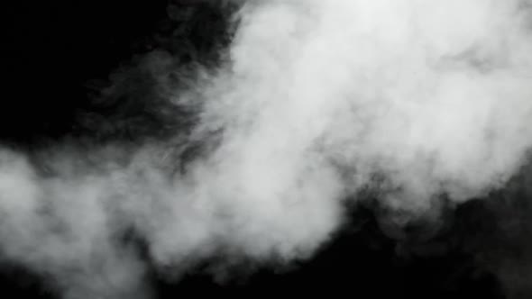 Water Vapor. Slow Motion 240Fps. Jet of Steam Under Pressure on Black Background alt