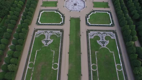 Aerial view of the Charlottenburg Palace's gardens