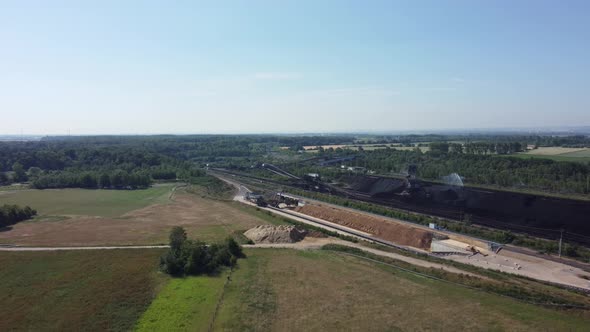 Large bucket wheel excavators in Hambach opencast lignite mine near Düren alt