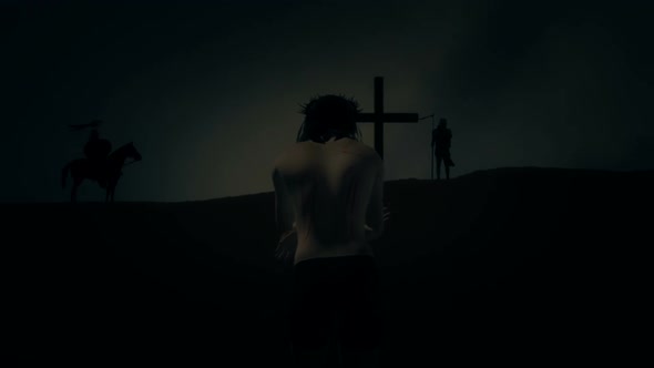Jesus Walking To The Cross For His Crucifixion alt