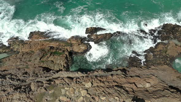 Wide angle shot of a cliff in Kogel Bay South Africa alt