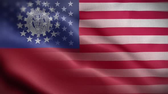 USA Myanmar Burma Flag Loop Background 4K