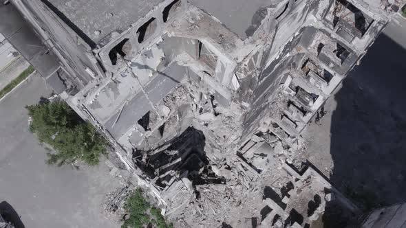 Borodyanka Ukraine  a Destroyed Building During the War alt