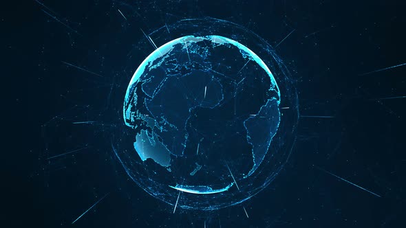 Growing global network and data connections concept.