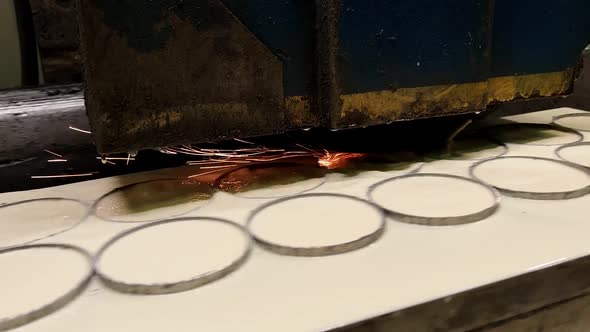 Metalworking Industry a Process of Wet Flat Steel Abrasion on Horizontal alt