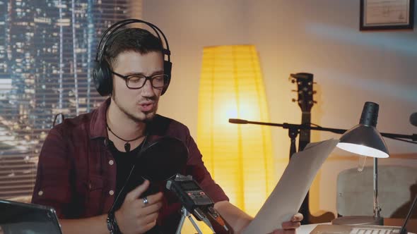 Radio News Broadcaster Informing People About Argent World News alt