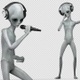 Alien Singing Song with a Microphone - VideoHive Item for Sale