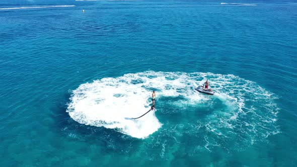 Fly Boarding and Sea Riding in a Sunny Summer Day, Zakynthos, Greece