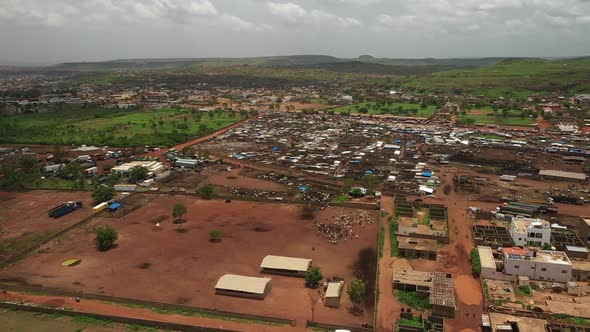 Africa Mali Village And Ox Aerial View 2