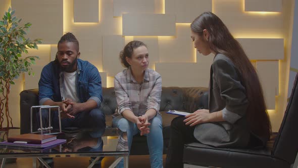 Desperate Arab Woman Suffering From Husband Abuse Counselling with Psychologist alt