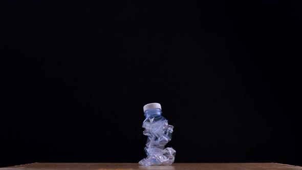 stop motion drink water bottle recycling concept.