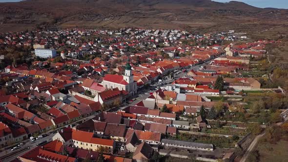 Flight Over Autumn Modra Vineyards, Slovakia alt