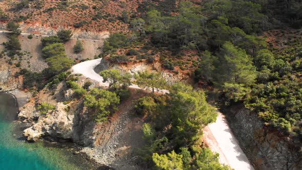 Aerial View of Coastal Road