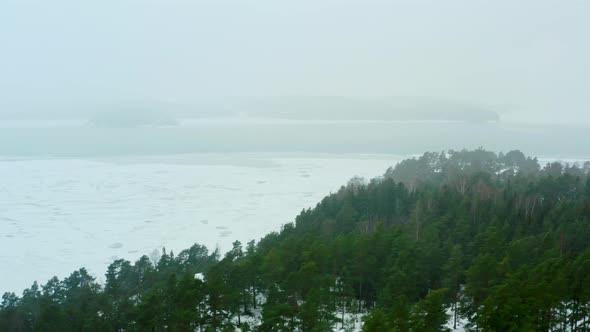 Aerial View of Winter Nature in Finland alt