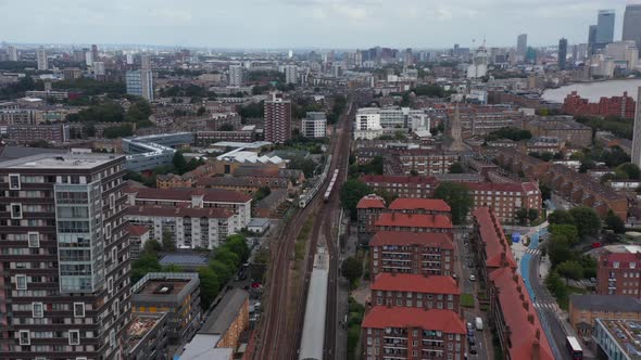 Forwards Tracking of Trains Driving Side By Side on Railway Line in City alt