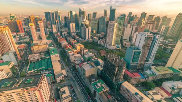 Panorama of the City of Manila with Skyscrapers Early in the Morning ...