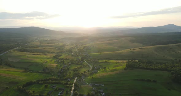 Sunset Over The Carpathian Mountains