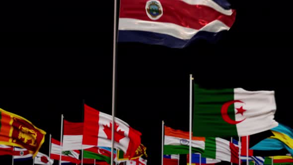 Costa Rica Flag With World Flags In Alpha Channel