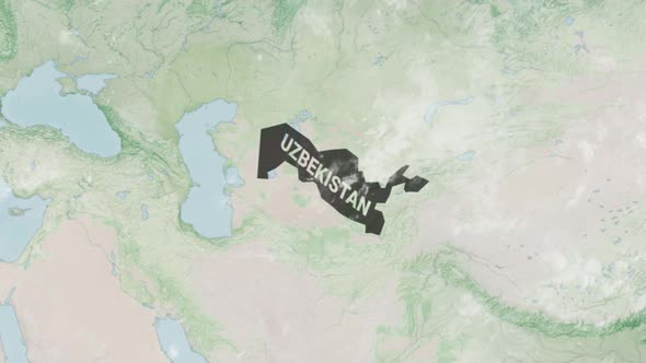 Globe Map of Uzbekistan with a label