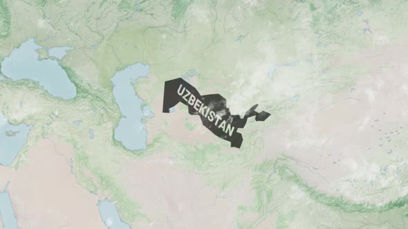 Globe Map of Uzbekistan with a label alt