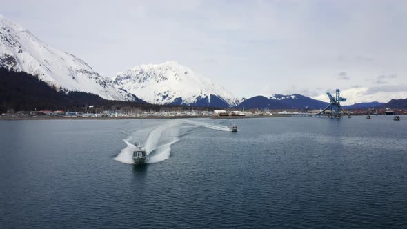 Fishing Boat along Arctic Coastline