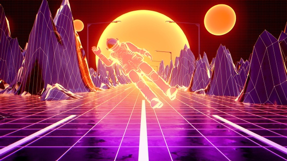 Astronaut Retro Background alt