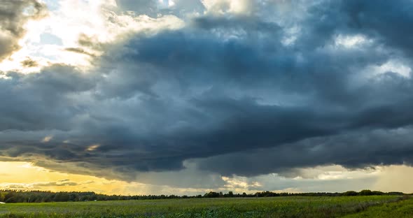 Timelapse Video of Comming Storm Clouds in Lithuania, Stock Footage